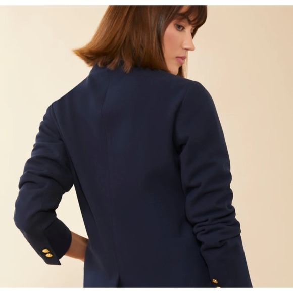 Spartina 449 Athena Blazer Slate Blue L Quiet Luxury Minimalist Cottagecore - Picture 4 of 11